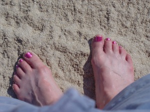 White sand and pretty toes!